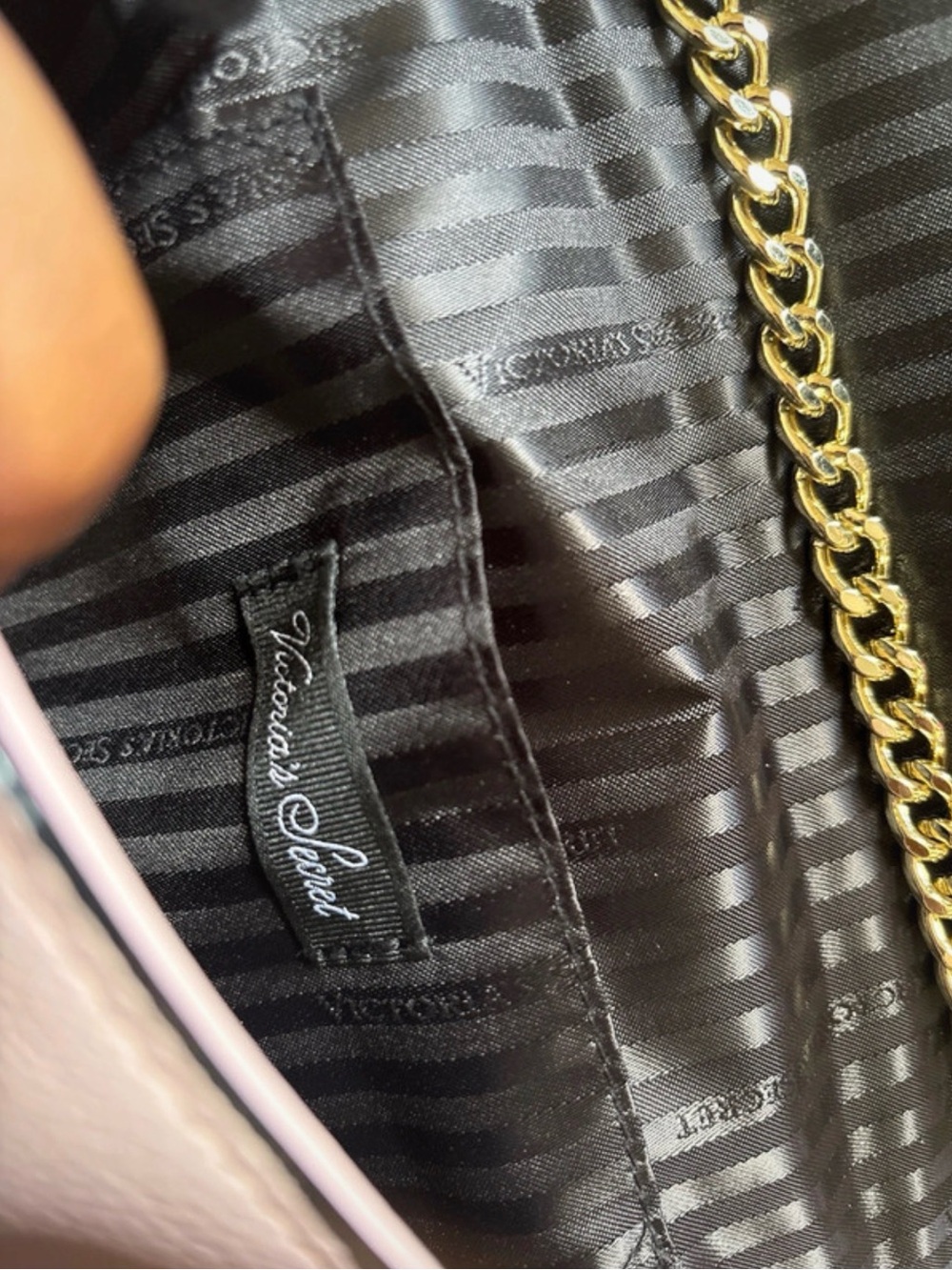 Victoria's Secret Pink Crossbody Bag with Gold Chain